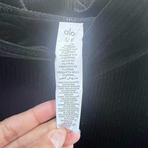 Alo Yoga Velour Baller Hoodie Women's Size small black Oversized Heavyweight - Picture 6 of 9